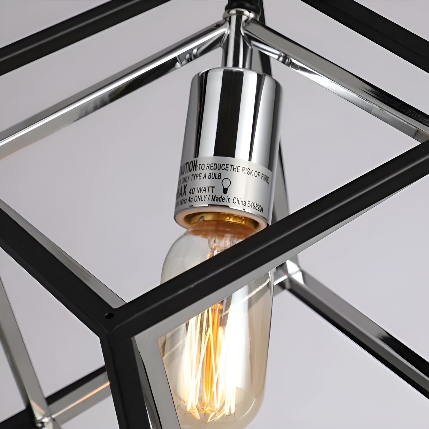 Sci-fi Cube Lantern, Geometric Square/Rectangle Pendant - Minimalist Light by DecoMust