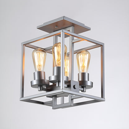 Modern Industrial Style Metal Square Wall Light, Ceiling Flush Mount Scifi Chandelier