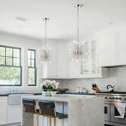 Nine Light Anesca Lantern, Square / Rectangle Pendant, Luxury Chic Chandelier