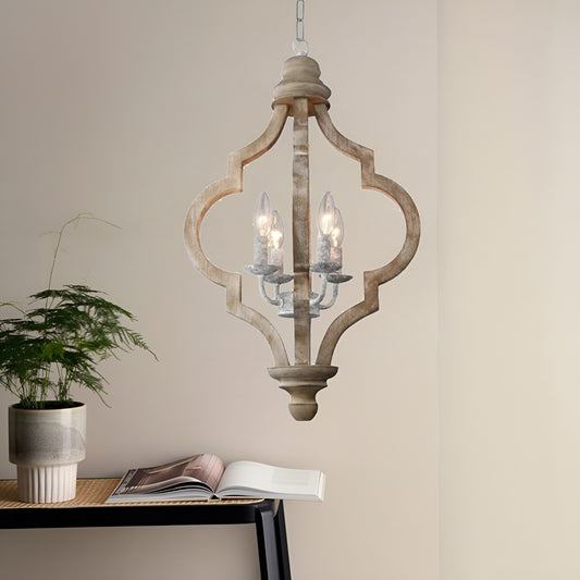 Medieval Carrizal 4-Light Candle Style Geometric Chandelier, Ancient Old Times Lamp