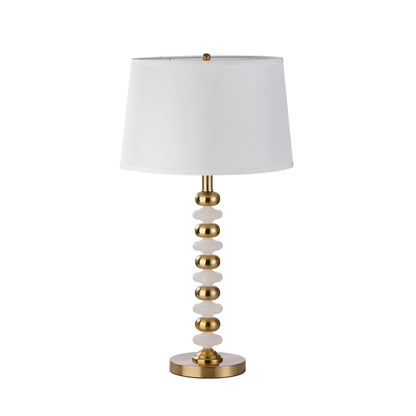 Traditional Cosmopolitan Metal Table Lamp with Drum Shade - Modern Lighting Fixture for Stylish Interiors