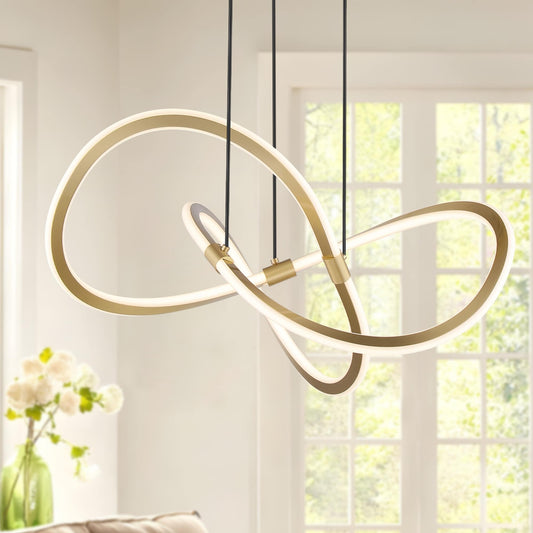 A Nordic LED Chandelier 🔱 with Swirl Pendant | Modern White Iron Aluminum Design - Elegant Lighting for Living Room, Bedroom, Dining Room, Study 🌌✨