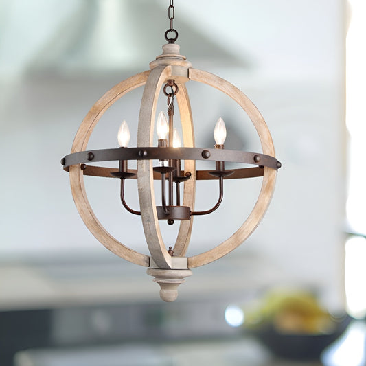 Dennett 4-Light Lantern Pendant: Modern Globe Ceiling Light Fixture