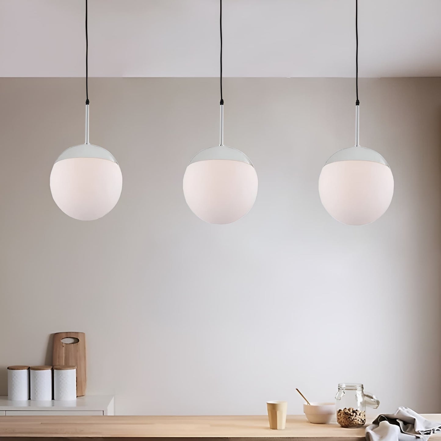 Guerrera 1-Light Single Pendant, Minimalist Ceiling White Retro Light