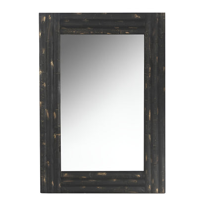 Sleek and Simple: Rectangle Wooden Black Wall Mirror for a Minimalist Touch
