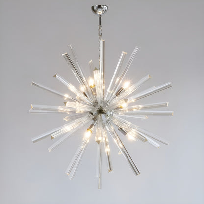 Sputnik Globe Light Chandelier, Futuristic Space-themed Illumination (White)