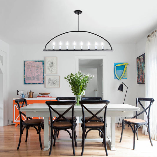 Linear Kitchen Island Minimalist Pendant Light, 8 Lights 38 inch