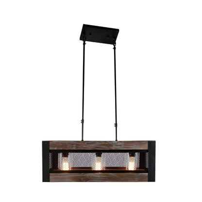 Mccroy 3-Light Rectangle Chandelier - Farmhouse Lighting Masterpiece with Rustic Elegance, Industrial Aesthetics, and Medieval Charm