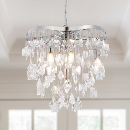 Modern Glam Tiered Crystal Chandelier, Luxury Lighting Classic Ambiance