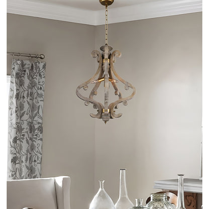 Pinckney 4 - Light Geometric Lantern Pendant with Wood Accents