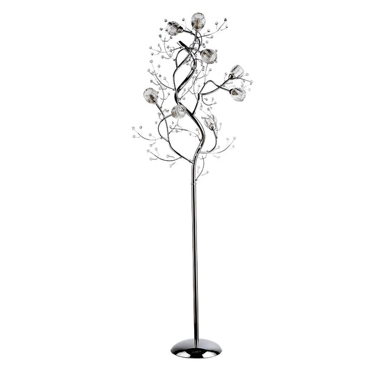 Pineville 65'' Polished Chrome Novelty & Chic Flower Lamp, Nature Home Decor Floor Lamp