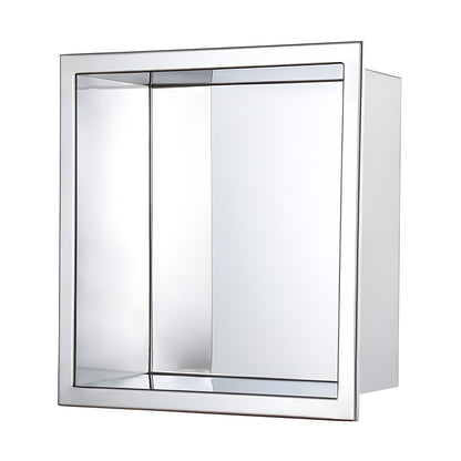 Shower Niche Matte Black 12" x 12" Stainless Steel Shelf Wall-insert