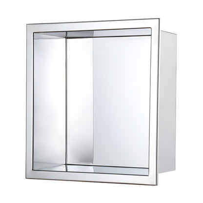 Stainless Steel Shower Niche, Built-in Wall Shelf for Bathroom (Black or Chrome)