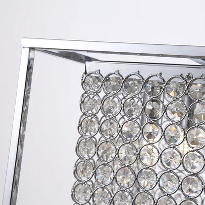 Luxury Square Metal Pendant with Crystal Accents, Cube Lighting