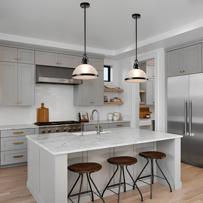 Traditional Lights, White Ceiling Light Pendant, Lamp Fixture 12-Inch Modern Elegance