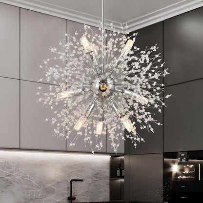 Nine Light Anesca Lantern, Square / Rectangle Pendant, Luxury Chic Chandelier