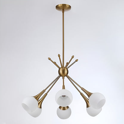 Evansville 6 - Light Sputnik Pendant, Modern Ceiling Chandelier with Futuristic Style