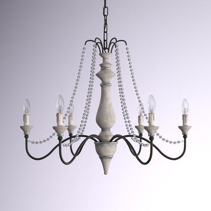 Gwaltney 6-Light Candle Style Classic Chandelier, Traditional Vintage Countryside Antique Style