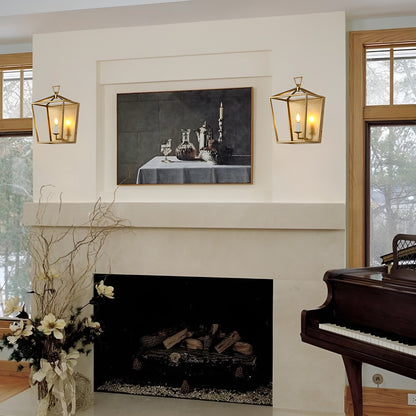 Vintage Gold Wall Sconces - Industrial Retro Style (Set of 2) Candle Wall Lights