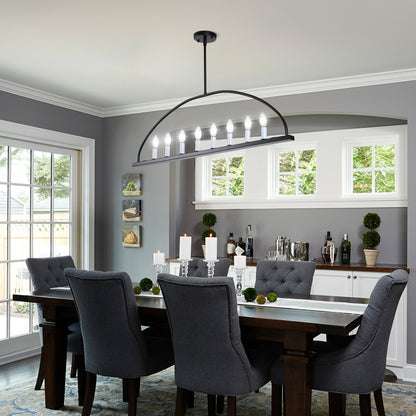 Linear Kitchen Island Minimalist Pendant Light, 8 Lights 38 inch