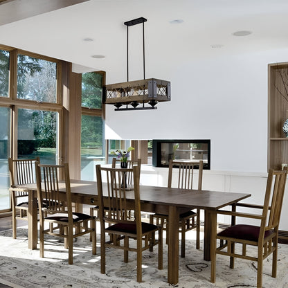 Rainhard 3-Light Rectangle Kitchen Island Pendant, Rustic Industrial Farmhouse Style