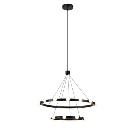 Kuzco Lighting Rezz Collection | 90W LED Chandelier - Black Finish 35.5" Wide🏰🌌✨