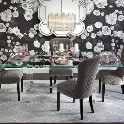 Ryder Chandelier - Round Multi-Faceted Crystal Waterfall Ceiling Light with Geometric Glass