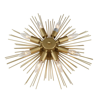 Steel Flush Mounted Star Sconce, Sci-fi Futuristic Style