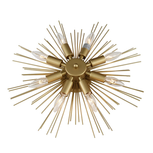 Steel Flush Mounted Star Sconce, Sci-fi Futuristic Style