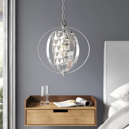 Silver Lantern Globe Chandelier