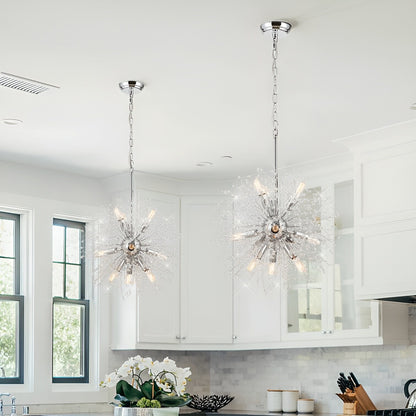Nine Light Anesca Lantern, Square / Rectangle Pendant, Luxury Chic Chandelier