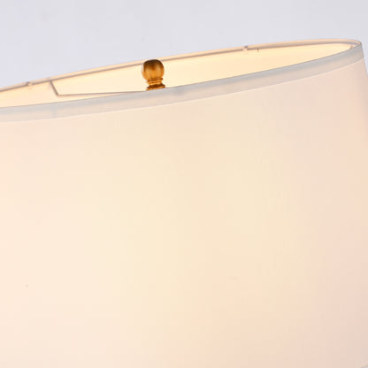 Traditional Cosmopolitan Metal Table Lamp with Drum Shade - Modern Lighting Fixture for Stylish Interiors