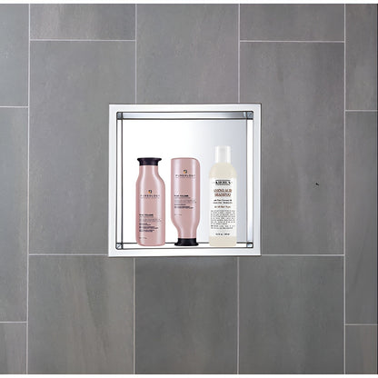 Stainless Steel Shower Niche by DecoMust - Modern and Elegant Design 13.5“ X 13.5” (Inner size 12X12)