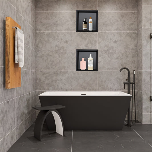 Stainless Steel Shower Niche by DecoMust - Modern and Elegant Design 13.5“ X 13.5” (Inner size 12X12)