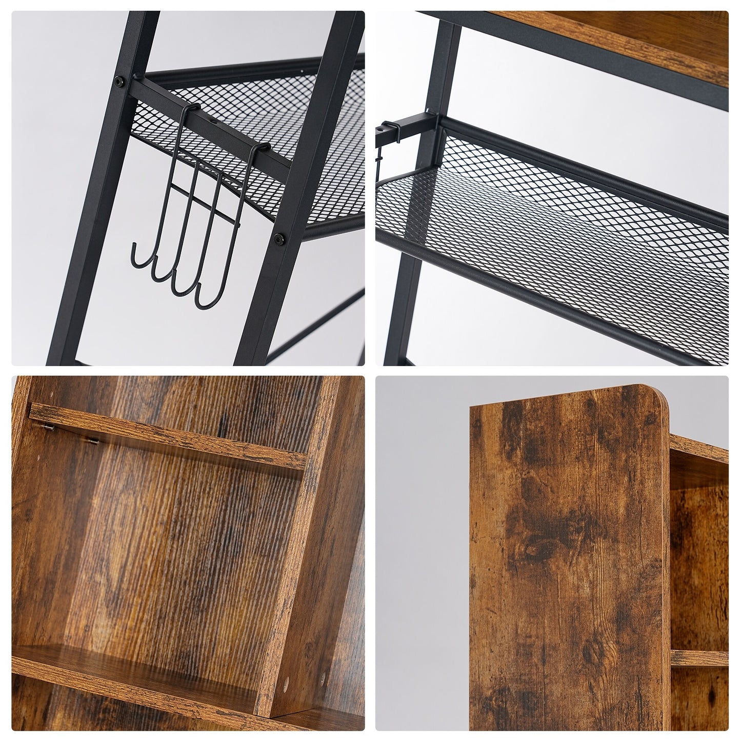 Brown/Black Over The Toilet Storage Bathroom Spacesaver, Freestanding Bathroom Shelf Organizer Toilet Rack (Vintage Style)