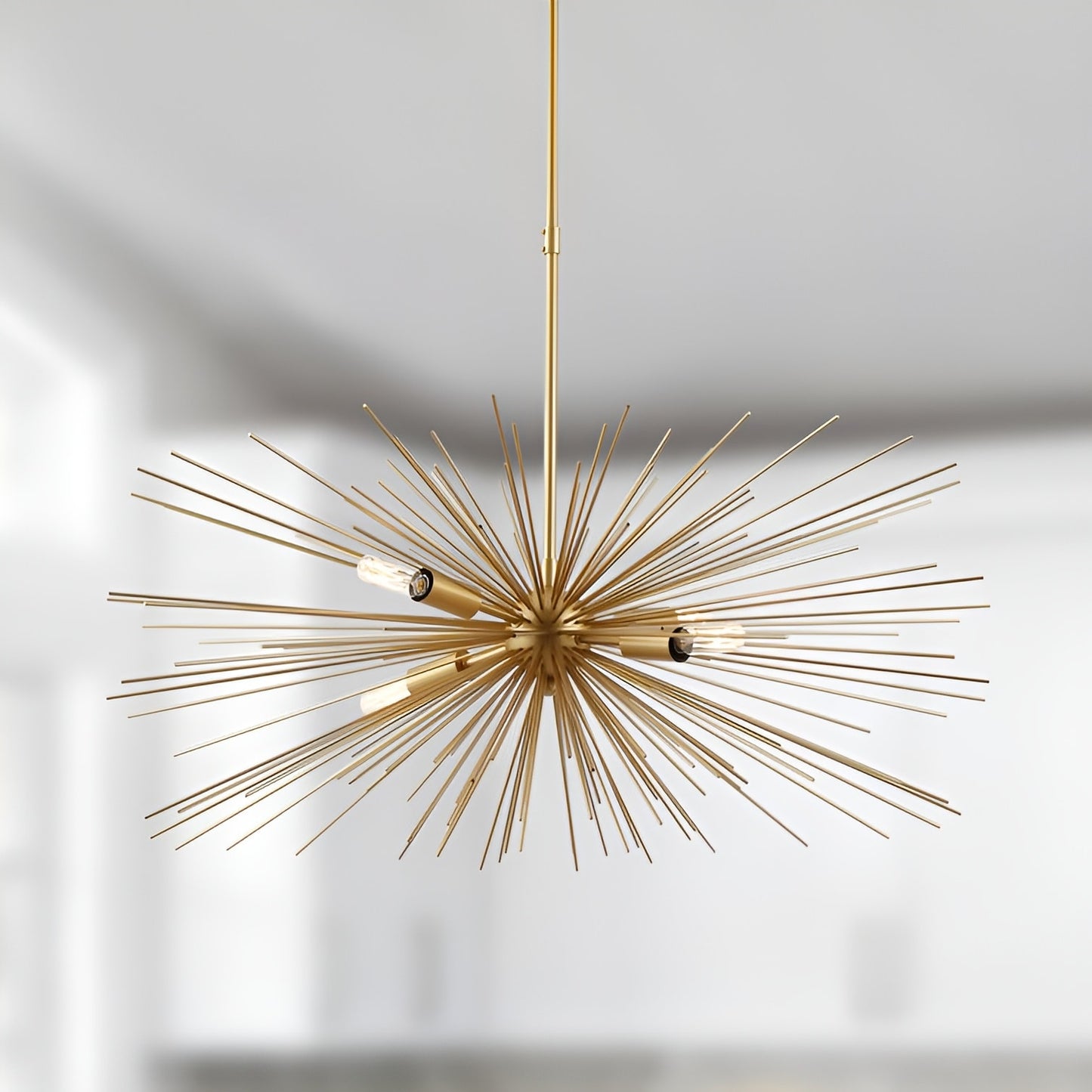 Sci-fi Sputnik Sphere Gold Chandelier - Baskett 4-Light