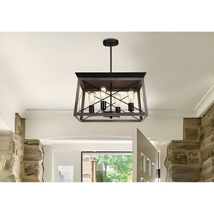 Open Cage Lantern, Geometric Chandelier Open Cage Ceiling Light