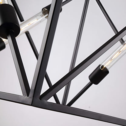 Square Sci-fi Metal Cage Ceiling Light, Open Frame Cube Pendant Lamp Andi 4-Light