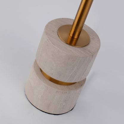 Modern Gold Cone Metal Shade Alabaster Stone Table Lamp - Elegant Desk Light for Contemporary Home Decor
