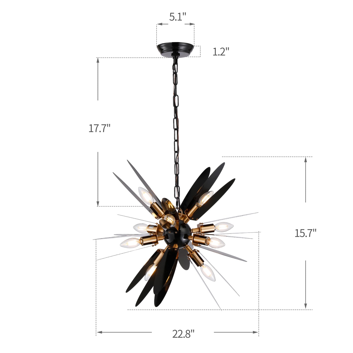 Timeless Nordic Metal Chandelier - Modern Brass Pendant Lighting for a Sleek, Contemporary Ambiance