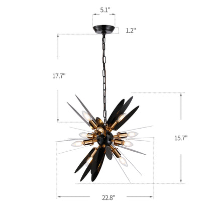 Timeless Nordic Metal Chandelier - Modern Brass Pendant Lighting for a Sleek, Contemporary Ambiance
