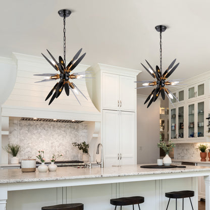 Timeless Nordic Metal Chandelier - Modern Brass Pendant Lighting for a Sleek, Contemporary Ambiance
