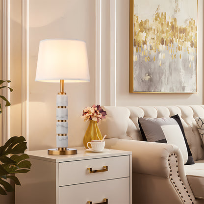 Metal Alabaster Gold Stone Lamp, Bedside Table or Desk Lamp