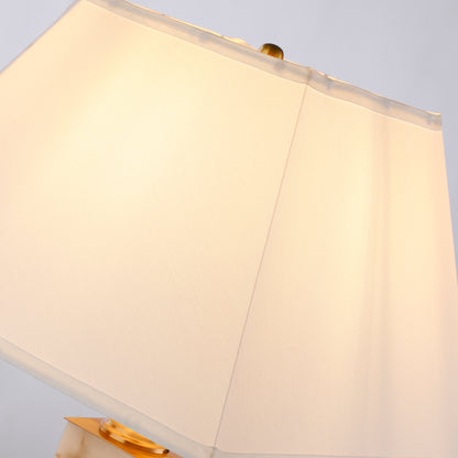 Modern White Alabaster Gold Metal Table Lamp - Contemporary Lighting for Stylish Home Decor