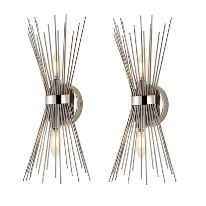 Steel Candle Wall Lights, Art Decor Wall Sconces Game of Thrones Style (Set of 2)