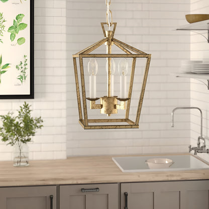 Open Cage Lantern Pendant, Medieval Entry Kitchen Island Mini Chandelier