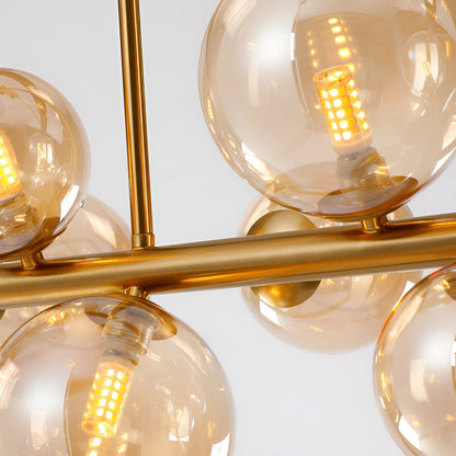 Rectangle Sphere Kitchen Island Pendant, Gold Luxury & Chic Ceiling Light