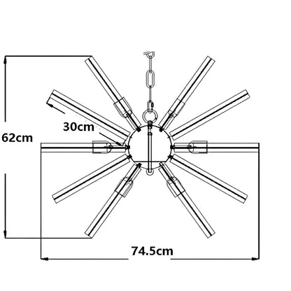 Sputnik Globe Light Chandelier, Futuristic Space-themed Illumination (White)