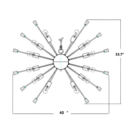 Martucci 24-Light Sputnik Chandelier - Illuminate Your Space with Celestial Elegance! ✨🌌