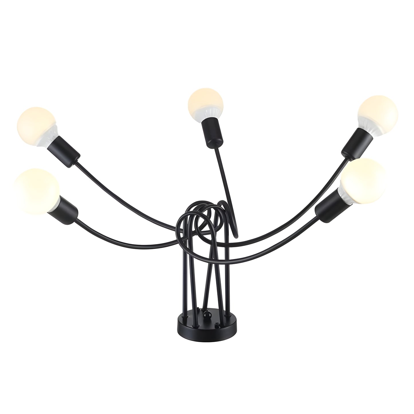 Marvyn Nordic Flush Mount Chandelier Lighting - Vintage Industrial Curved Chandeliers
